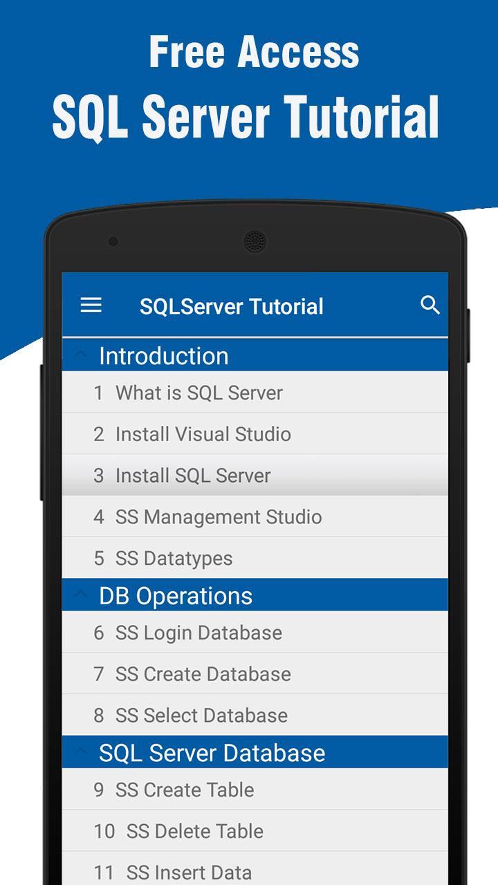 SQLServer Tutorial for Android - APK Download