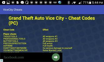 Cheat Codes for GTA Vice City Affiche