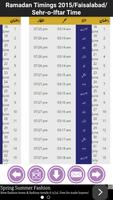 Ramadan Timings 2015 Pakistan capture d'écran 1