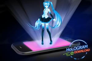 Hologram Miku Anime hatsune projector simulator Affiche