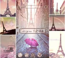 Theme Rain at the Eiffel Tower Poster