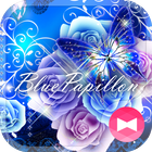 Beautiful Theme Blue Papillon أيقونة