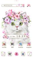 Flower Crowned Cat Affiche