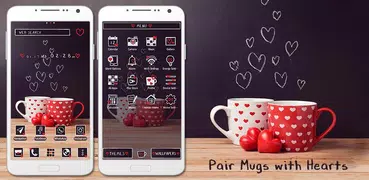 Pair Mugs with HeartsTheme