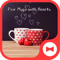 Pair Mugs with HeartsTheme APK download
