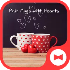 Baixar Love Wallpaper Pair Mugs with HeartsTema APK