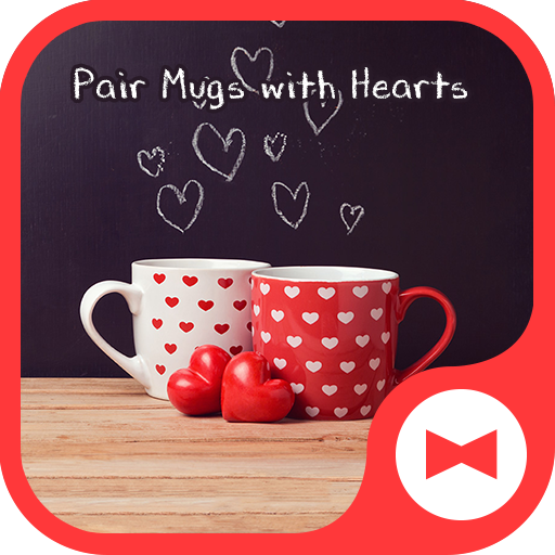 Pair Mugs with HeartsTheme