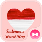 Indonesia Flag Heart Theme icône