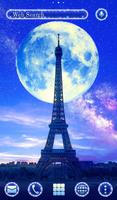 Full Moon Eiffel Tower Affiche