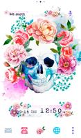 Poster Skull Flowers