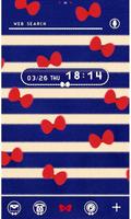 Blue Theme Ribbons and Stripes Affiche