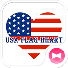 USA Flag Heart Wallpaper icône