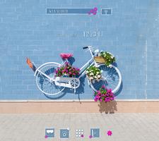 Vintage Floral Bike โปสเตอร์