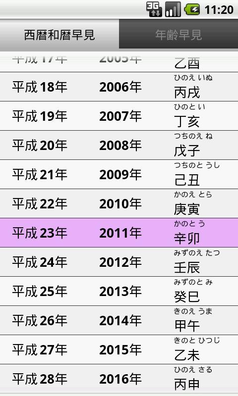 めくる 西暦和暦干支齢早见表相似应用下载 豌豆荚