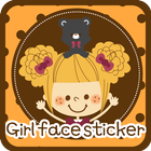 Girl's Face Sticker Shake1 آئیکن