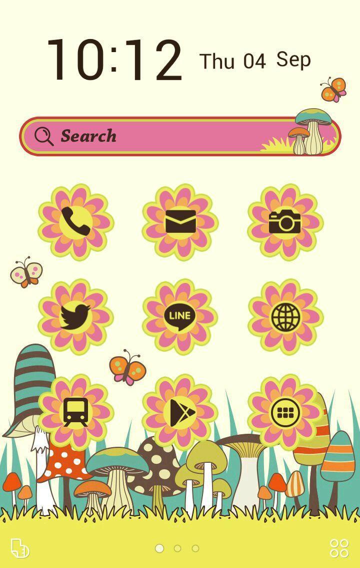 壁紙画像きせかえ無料 レトロおしゃれキノコ Buzzhome For Android