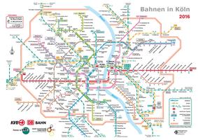 Köln Subway/Metro/Train Offline Map ケルン電車路線図　無料 Affiche