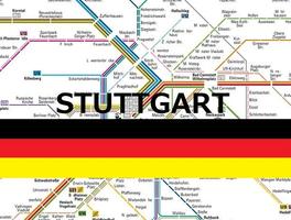 Stuttgart Subway/Metro/Train Map シュトゥットガルト電車路線図 Affiche