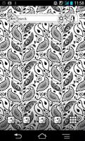 きせかえ壁紙☆Monotone Paisley plakat