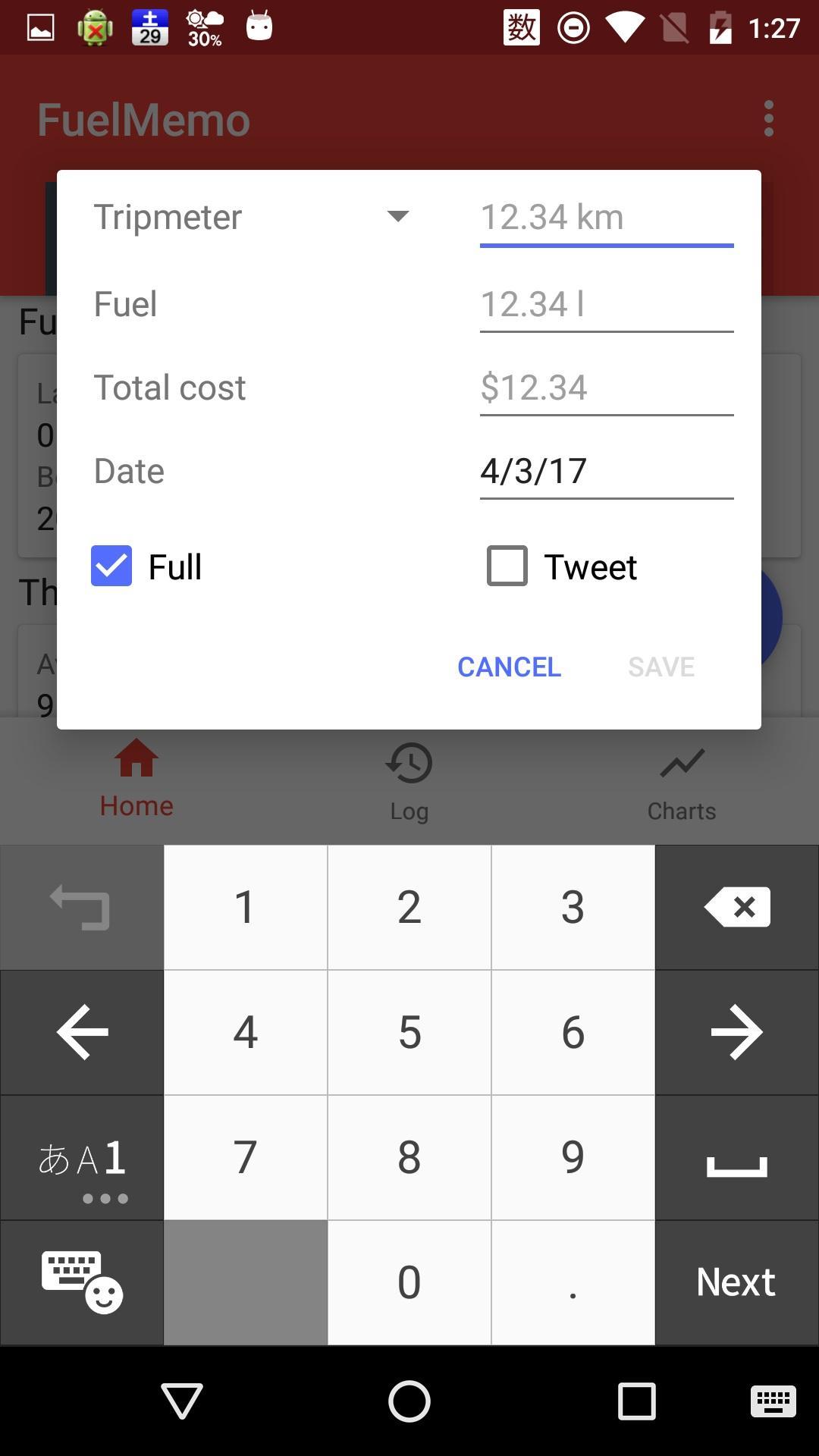 Android 用の 燃費計算 給油記録アプリfuelmemo Apk をダウンロード