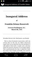 پوستر Inaugural Address of Roosevelt