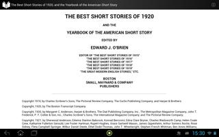 The Best Short Stories of 1920 capture d'écran 2
