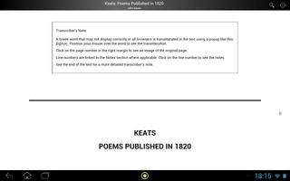 برنامه‌نما Keats: Poems Published in 1820 عکس از صفحه