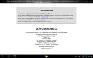 برنامه‌نما Slave Narratives 16-1 عکس از صفحه