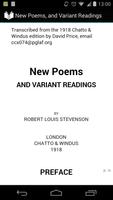 New Poems and Variant Reading poster