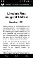 Lincoln 1st Inaugural Address poster