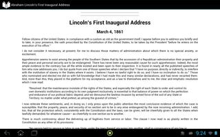 Lincoln 1st Inaugural Address screenshot 2