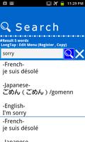 برنامه‌نما French Japanese WordDictionary عکس از صفحه