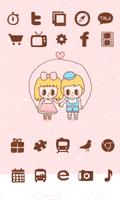 Crayon couple icon style الملصق