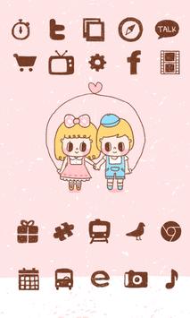 Crayon couple icon style poster