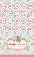 Vintage flower icon Theme Affiche