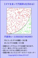 1 Schermata ゴマをまいて円周率πを求める