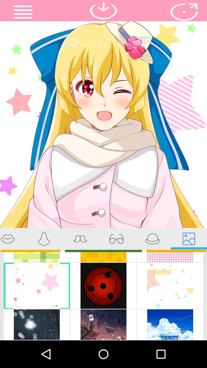 Tận dụng ứng dụng tạo avatar miễn phí trên Android để tạo nên những hình ảnh anime độc đáo và thu hút. Chỉ với vài nhấp chuột, bạn có thể tùy chỉnh màu sắc, phong cách và phụ kiện để tạo ra một avatar độc nhất vô nhị. Hãy tải về ngay để thể hiện phong cách của mình trên màn hình điện thoại!
