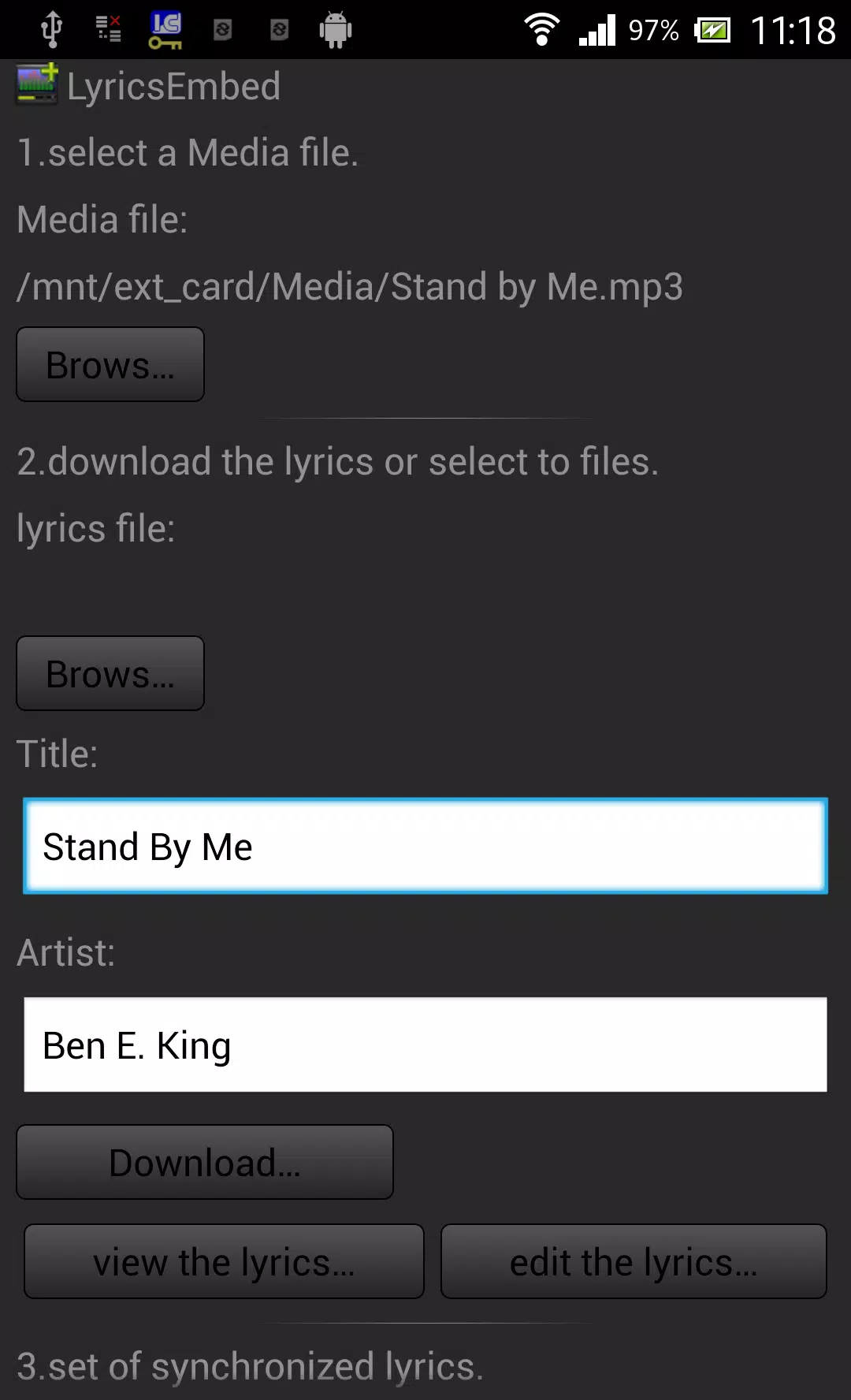 Android向けのlyricsembed 同期歌詞埋め込みアプリ 体験版 Apkをダウンロードしましょう