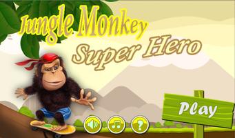 jungle monkey run super hero-poster
