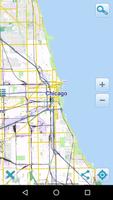 Map of Chicago offline پوسٹر