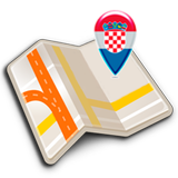 Karte von Kroatien offline Zeichen