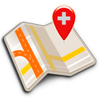 Karte von Schweiz offline Zeichen