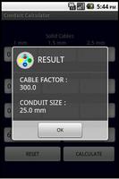 CONDUIT SIZE CALCULATOR BS7671 تصوير الشاشة 1