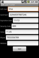 Gift Card Tracker تصوير الشاشة 2