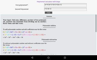 Polynomial Calculator capture d'écran 1