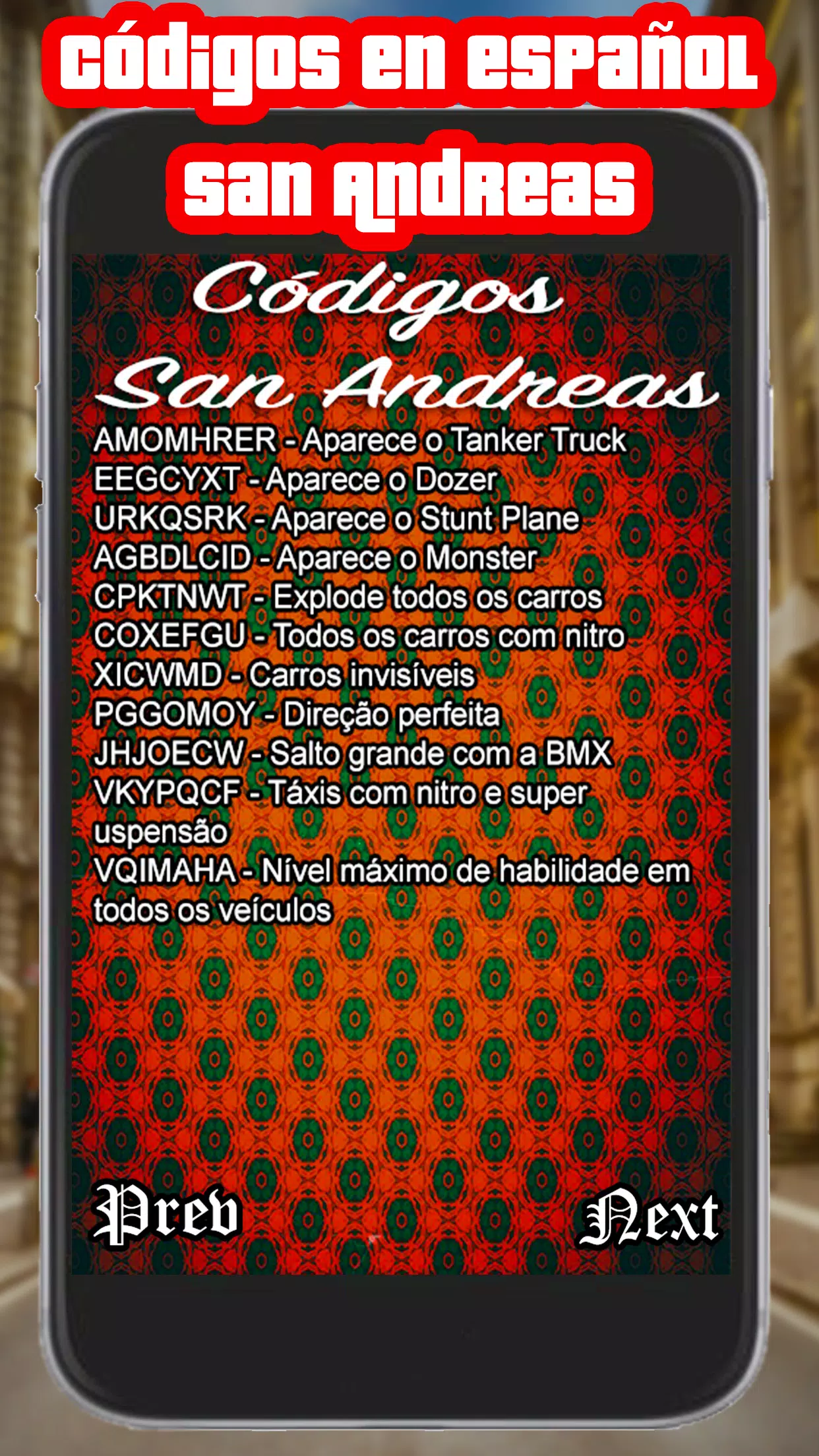 TODOS OS CÓDIGOS DO GTA SAN ANDREAS DE CELULAR