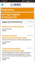 MHRA Hot Topics Event App 2015 imagem de tela 2