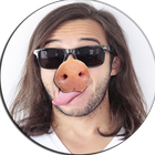 Pig Snout On Face Photo Piglet ikona