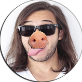 Pig Snout On Face Photo Piglet icon