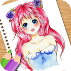 Anime Girls Coloring Game أيقونة